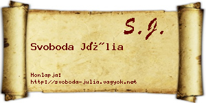 Svoboda Júlia névjegykártya